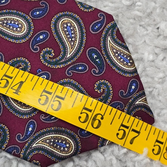 Vintage Chaps Ralph Lauren Neck Tie Purple Paisley‎ 100% Silk Made in USA - Picture 6 of 7